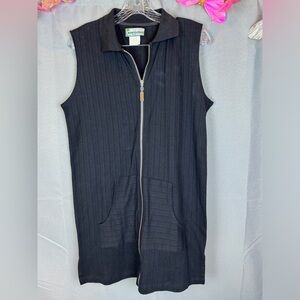 Porto Cruz Black Zippered Polo Cover Up- Sz Small